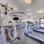 Well equipped fitness center with treadmills, weight machines and free weights. Large mirror from floor to ceiling to utilize while working out.