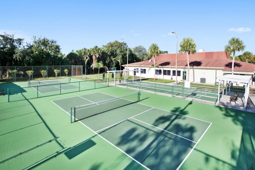 Fountainview Estates, an active, upscale 55 plus manufactured home community with two pickleball courts.