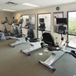Fitness center w four bikes and 3 elliptical machines. All have their own TV