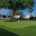 A clean 9 hole putting green at Cimarron Trails.